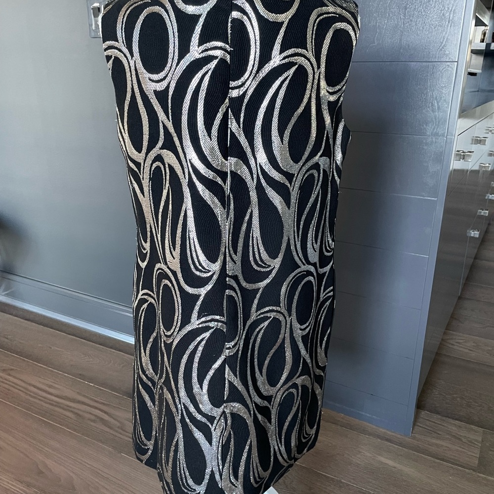 Milly Mod Black and Silver shift dress sz12 - Picture 4 of 4